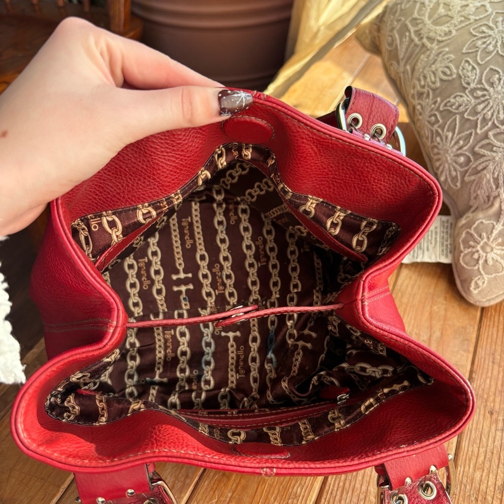 Tignanello Red Leather Handbag - Picture 5 of 8